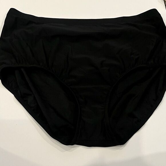 New Swim Solutions Plus Size Mid-Rise Tummy-Control Swim Bottoms Black Size 24W - Picture 12 of 14